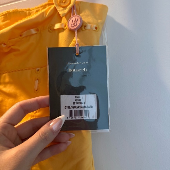 NWT House of CB Vivien Apricot Cotton Midi Sundress - Picture 8 of 10